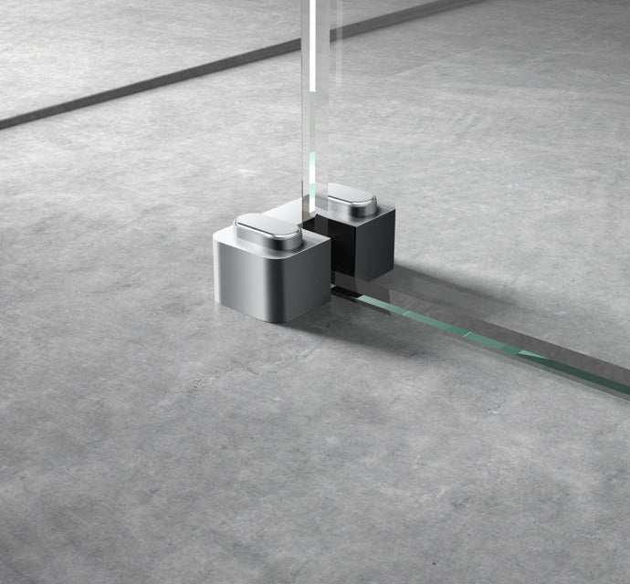 Nuie Polished Chrome Contemporary Wetroom Screen Retainer Support Foot - WRSF003 - TAP 'N' SHOWER