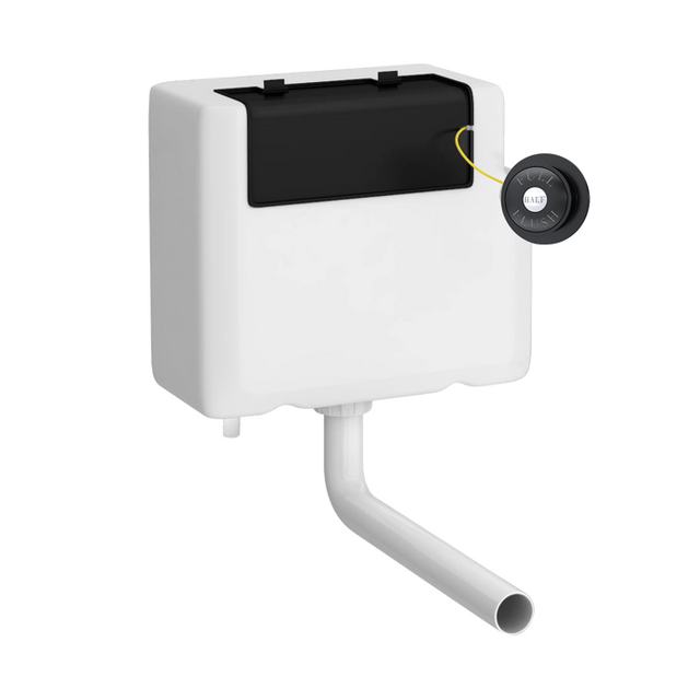 Nuie Universal Access Concealed Traditional Black Flush Plate Toilet Cistern - XTY8T02B