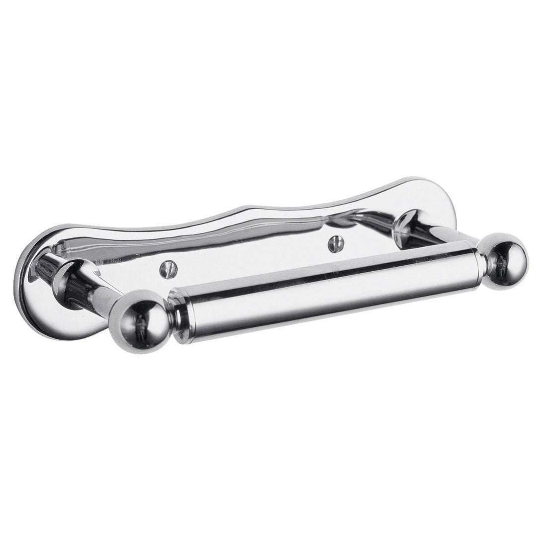 Bayswater Traditional chrome dogbone toilet roll holder with brass build and removable bar for easy roll changes