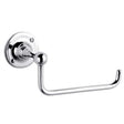 Bayswater Traditional chrome single toilet roll holder with solid brass construction and round wall-mounted backplate
