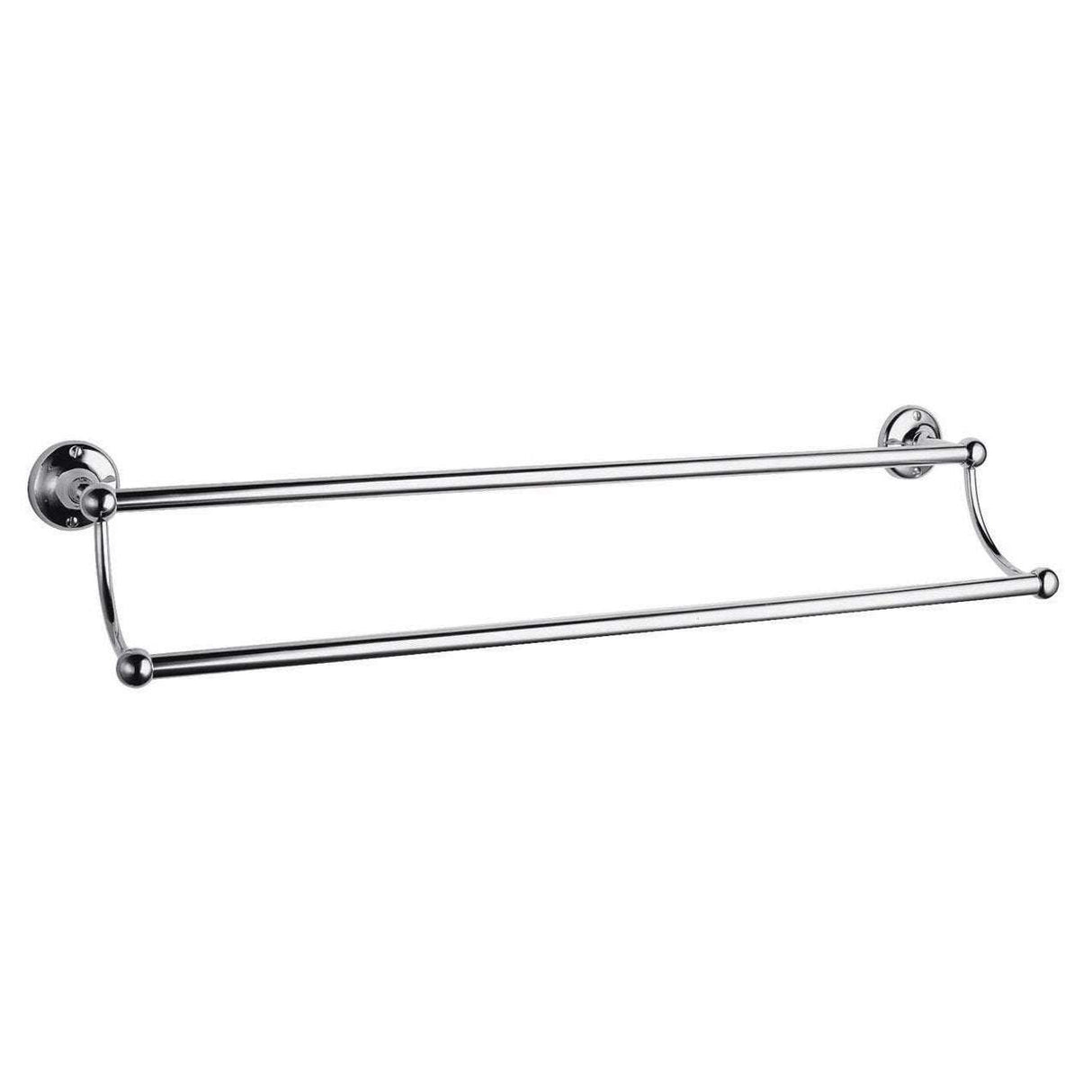 Bayswater Traditional Double Towel Bar in chrome with classic ball joint design and double rails for bathroom towels