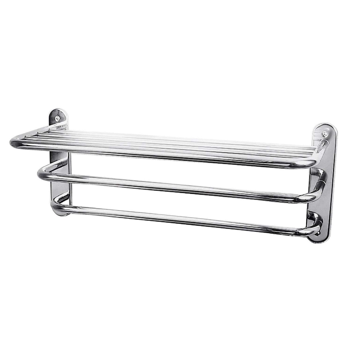 Bayswater Traditional chrome 3-tier wall-mounted towel rack with retro design and brass finish
