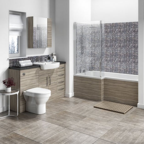 Hudson Reed Driftwood Compact Fitted Bathroom Furniture - TAP 'N' SHOWER