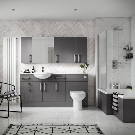 Hudson Reed Gloss Grey Fitted Bathroom Furniture - TAP 'N' SHOWER