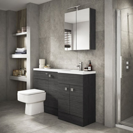 Hudson Reed Hacienda Black Compact Fitted Bathroom Furniture - TAP 'N' SHOWER