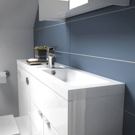 Hudson Reed White Compact Fitted Bathroom Furniture - TAP 'N' SHOWER