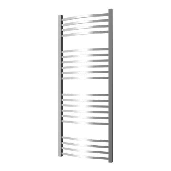 Radox Quebis 1550mm H chrome curved designer heated towel rail for modern bathrooms
