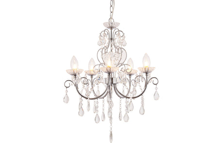 Prystine Lafayette 5 Arm Chandelier Ceiling Light - Chrome - PRIS106303