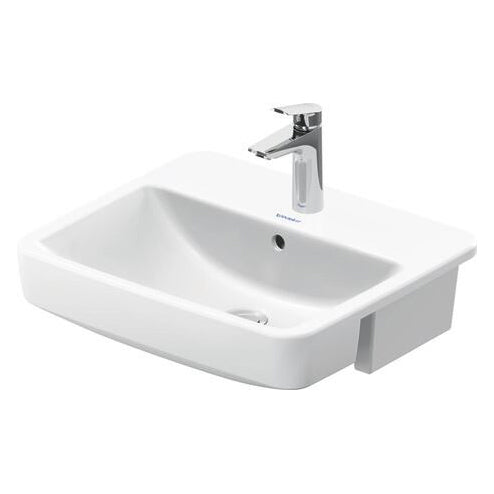 Duravit No.1 Semi - recessed 1TH Washbasin 550mm - White High Gloss - 03765500002 - TAP 'N' SHOWER