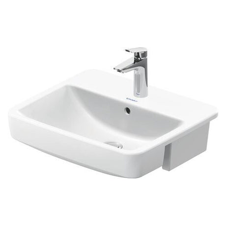 Duravit No.1 Semi - recessed 1TH Washbasin 550mm - White High Gloss - 03765500002 - TAP 'N' SHOWER
