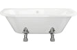 Prystine Carlsbad Freestanding Back To Wall 2 Tap Hole Bath w/Feet 1700 x 800 x 600mm - White - PRIS102813