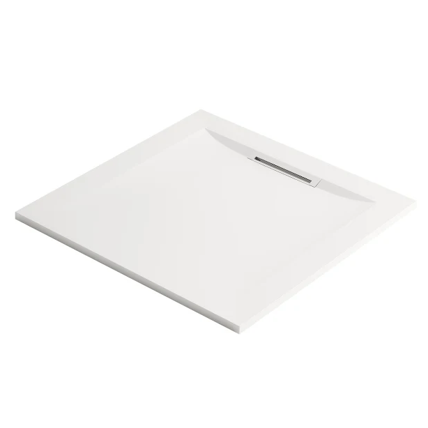 Mira Flight Level Stone Resin Square Shower Tray with Waste 900 x 900mm - White - 1.1898.088.WH