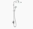 Mira Opero Dual Mixer Shower in chrome with overhead rain shower and handheld showerhead