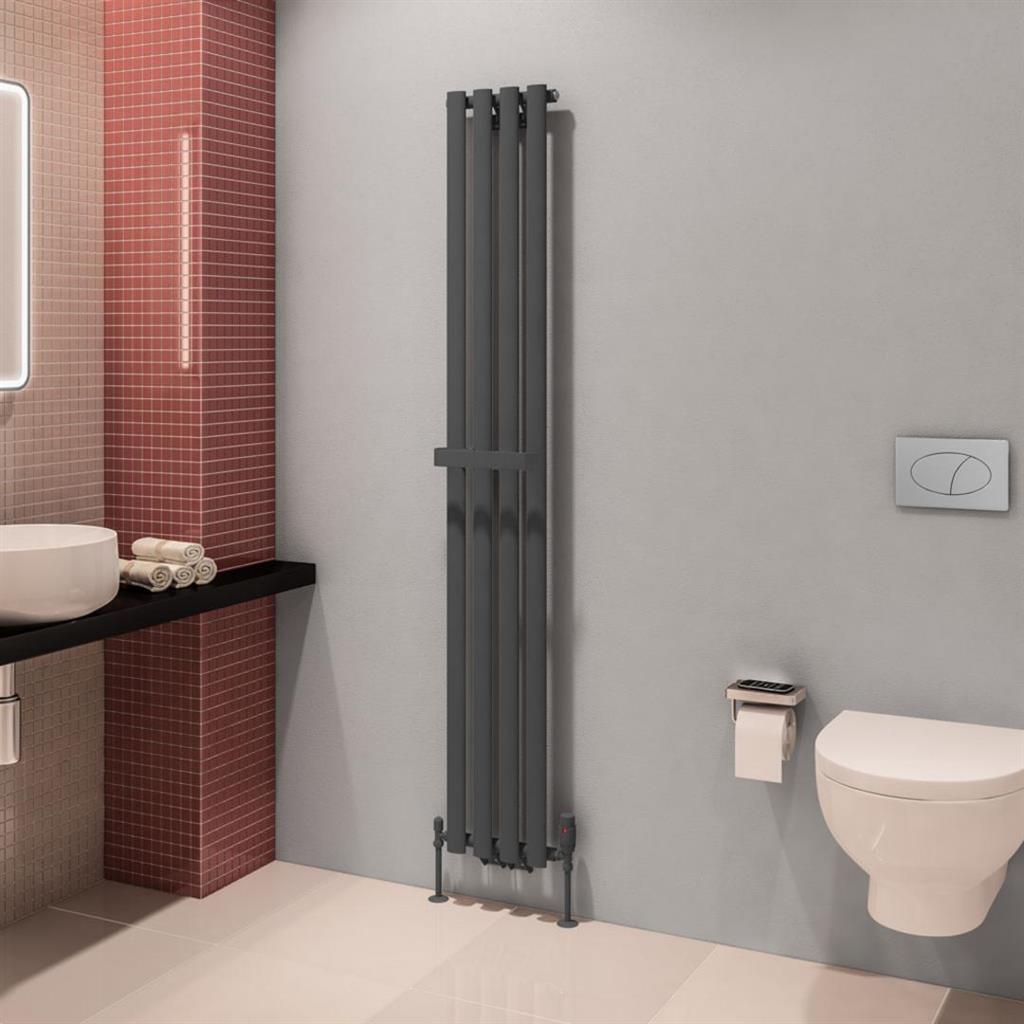 Eastbrook Tunstall Vertical Towel Hanger 280mm - Matt Anthracite - 101.0029 - TAP 'N' SHOWER