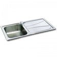 CARRON PHOENIX ZETA 100 stainless steel 1 bowl kitchen sink with polished finish and draining board