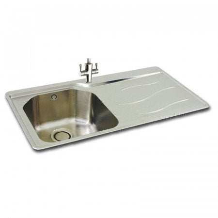 CARRON PHOENIX MAUI 90 stainless steel kitchen sink with right hand drainer and single bowl design