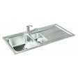 CARRON PHOENIX RAPID 150 reversible 1.5 bowl stainless steel kitchen sink with faucet and drainer