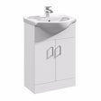 Oakham Alaska Vanity Unit & 1 Tap Hole Basin 2 Door - 550mm - White - TAP 'N' SHOWER