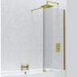 Kudos Fold Away Deflector Panel Left Hand 10mm - Brushed Gold- 10WPFADPLHBRG