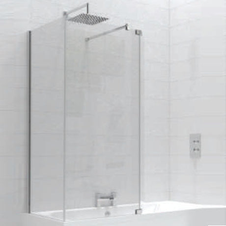 Kudos Fold Away Deflector Panel Left Hand 10mm - Brushed Nickel  - 10WPFADPLHBRN