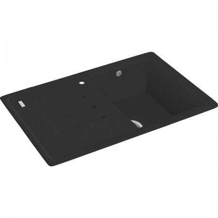 CARRON PHOENIX DEBUT 100 jet black granite single bowl kitchen sink with modern durable design