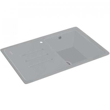 CARRON PHOENIX DEBUT 100 stone grey granite one bowl kitchen sink with drainer