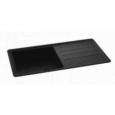 CARRON PHOENIX JANUS 100 graphite synthetic kitchen sink with one bowl and integrated draining board