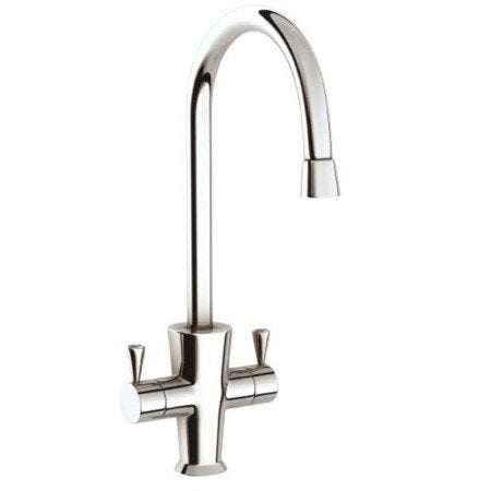 CARRON PHOENIX FLORA DUAL LEVER chrome kitchen tap with dual handles and high-quality finish