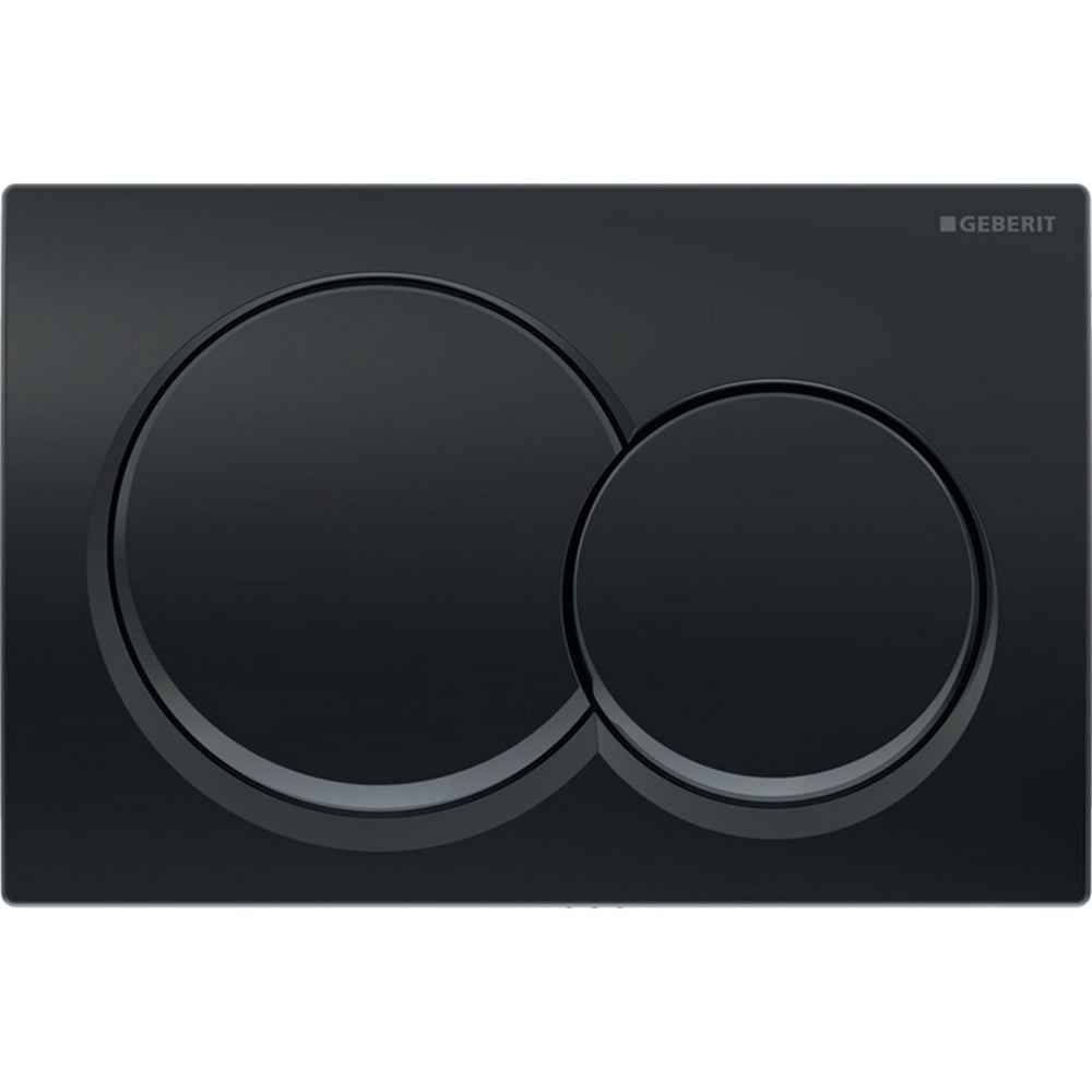 Geberit Alpha01 Round Dual Flush Plate - Black Chrome - 115.035.QC.1 - TAP 'N' SHOWER