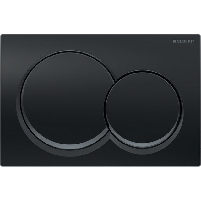 Geberit Alpha01 Round Dual Flush Plate - Black Chrome - 115.035.QC.1 - TAP 'N' SHOWER