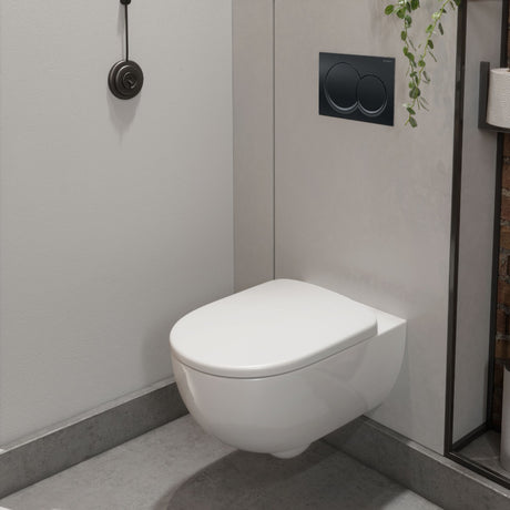Geberit Alpha01 Round Dual Flush Plate - Black Chrome - 115.035.QC.1 - TAP 'N' SHOWER