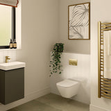Geberit Alpha01 Round Dual Flush Plate - Brass - 115.035.QE.1 - TAP 'N' SHOWER