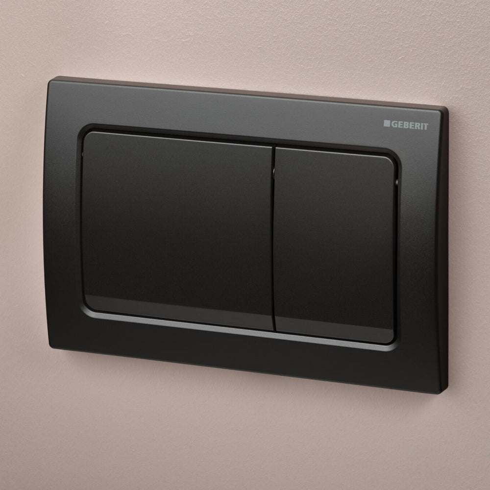 Geberit Alpha01 Square Dual Flush Plate - Matt Black - 115.055.14.1 - TAP 'N' SHOWER