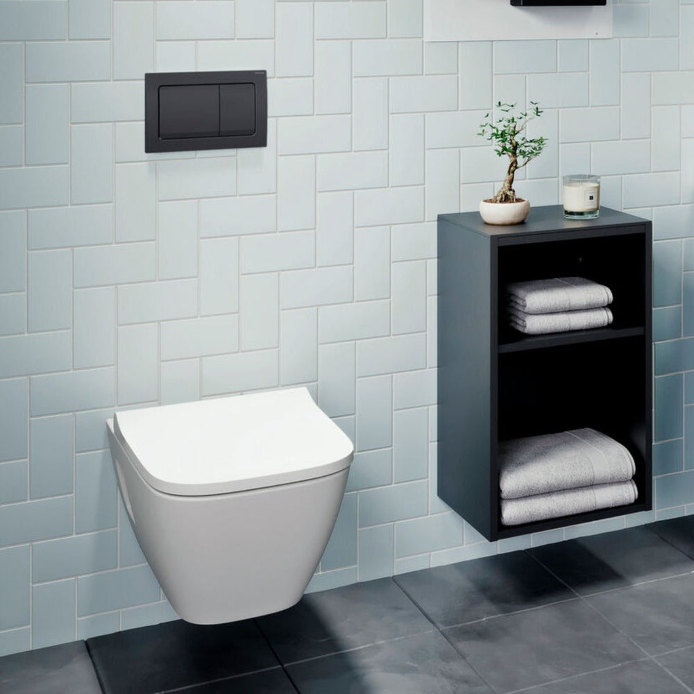 Geberit Alpha01 Square Dual Flush Plate - Matt Black - 115.055.14.1 - TAP 'N' SHOWER