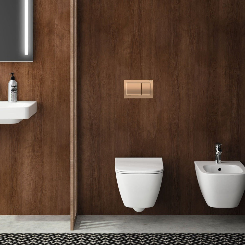 Geberit Alpha01 Square Dual Flush Plate - Red Gold - 115.055.QA.1 - TAP 'N' SHOWER