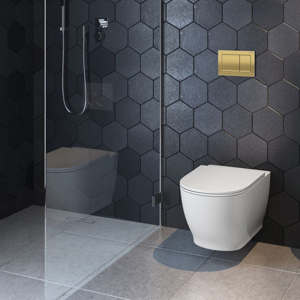 Geberit Alpha01 Square Dual Flush Plate - Brass - 115.055.QE.1 - TAP 'N' SHOWER