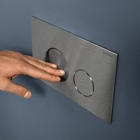 Geberit Sigma40 Round WC Dual Flush Plate - Bushed Chrome - 115.628.FW.1 - TAP 'N' SHOWER