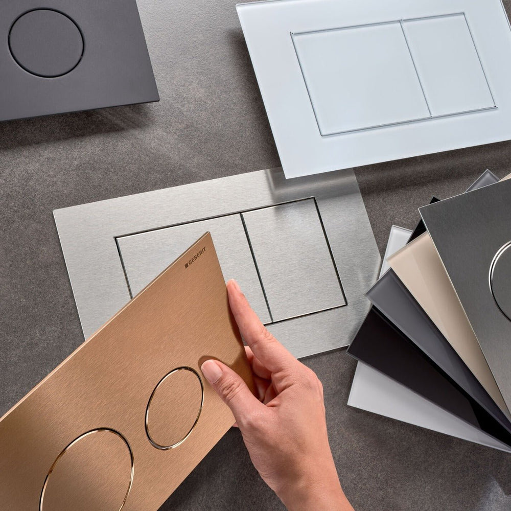 Geberit Sigma40 Round WC Dual Flush Plate - Brushed Red Gold - 115.628.QB.1 - TAP 'N' SHOWER