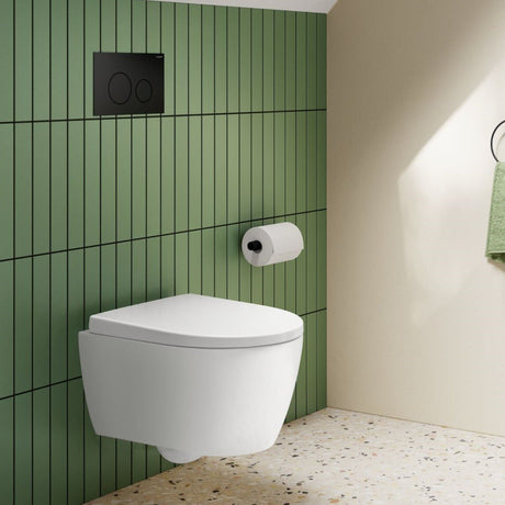 Geberit Sigma40 Round WC Dual Flush Plate - Brushed Black Chrome - 115.628.QD.1 - TAP 'N' SHOWER