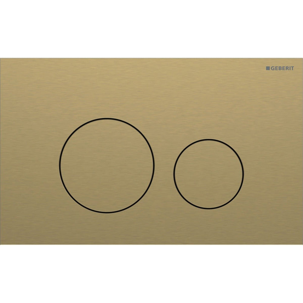 Geberit Sigma40 Round WC Dual Flush Plate - Brushed Brass - 115.628.QF.1 - TAP 'N' SHOWER