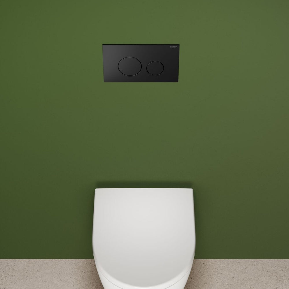 Geberit Sigma40 Round WC Dual Flush Plate - Black Glass - 115.628.SJ.1 - TAP 'N' SHOWER
