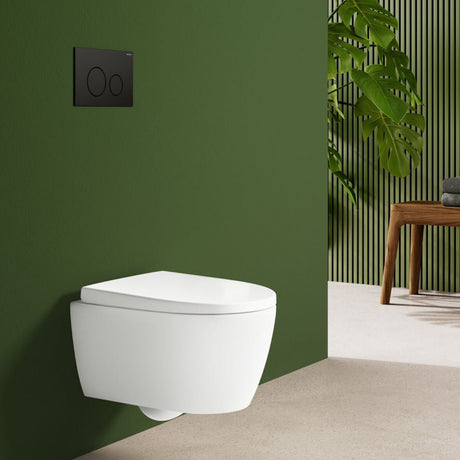 Geberit Sigma40 Round WC Dual Flush Plate - Black Glass - 115.628.SJ.1 - TAP 'N' SHOWER