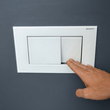 Geberit Sigma40 Square WC Dual Flush Plate - White Glass - 115.629.SI.1 - TAP 'N' SHOWER