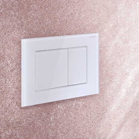 Geberit Sigma40 Square WC Dual Flush Plate - White Glass - 115.629.SI.1 - TAP 'N' SHOWER