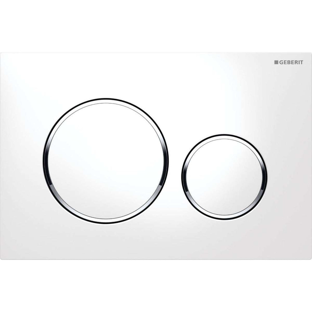 Geberit Sigma20 Modern Dual Flush Plate - White/Gloss Chrome - 115.882