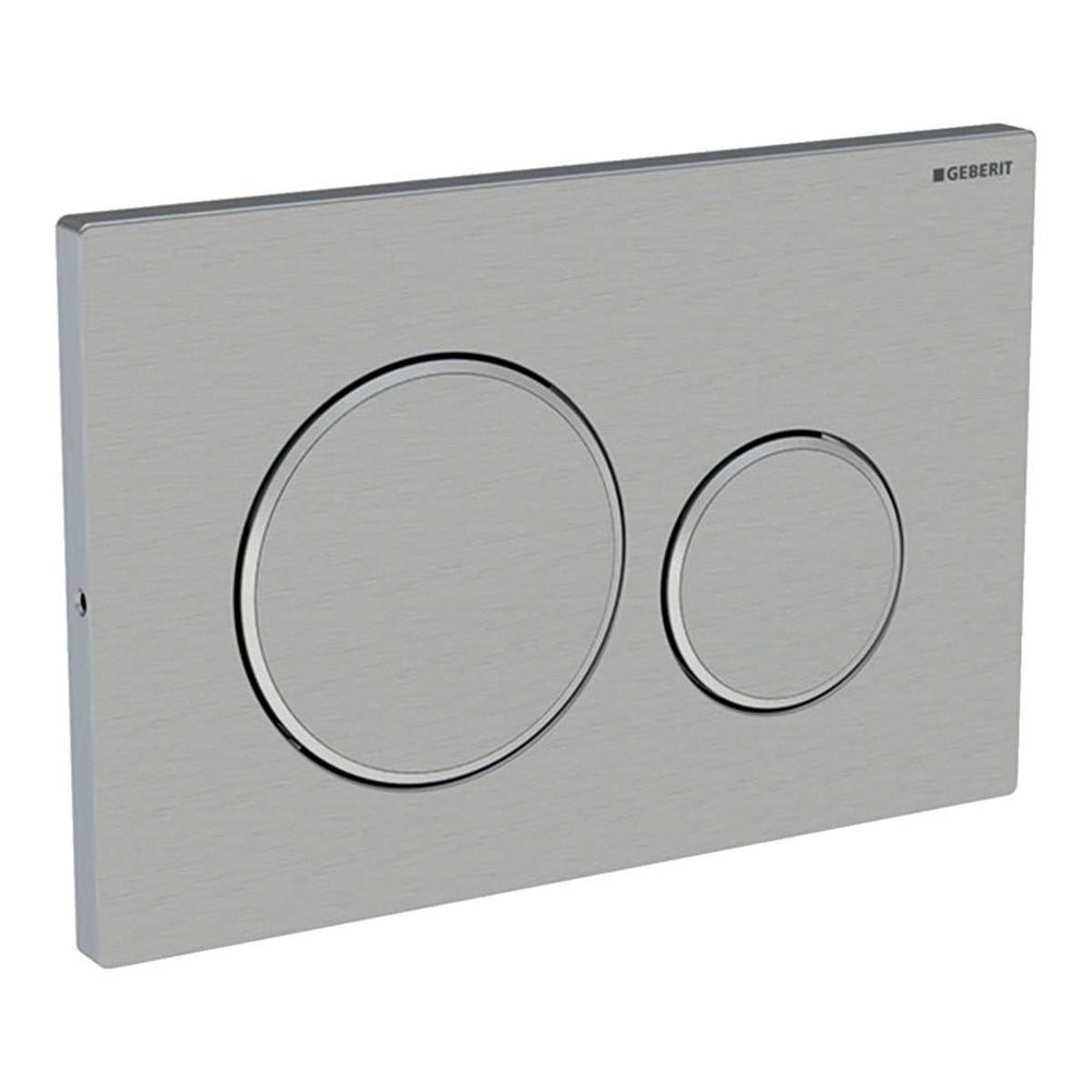 Geberit Sigma20 Modern Rectangular Dual Flush Screwable Plate - Stainless Steel/Brush/Polish - 115.889.SN.1