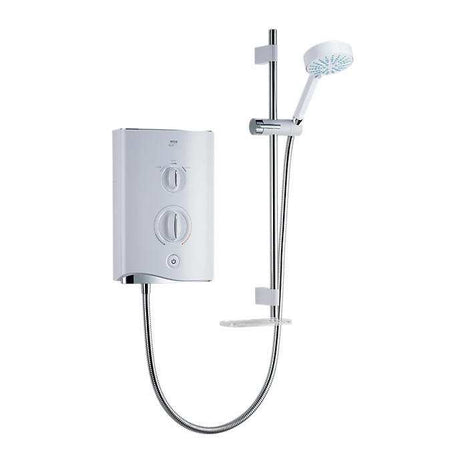 Mira Sport Mtf 9.8kW white and chrome electric shower unit with adjustable showerhead and hose