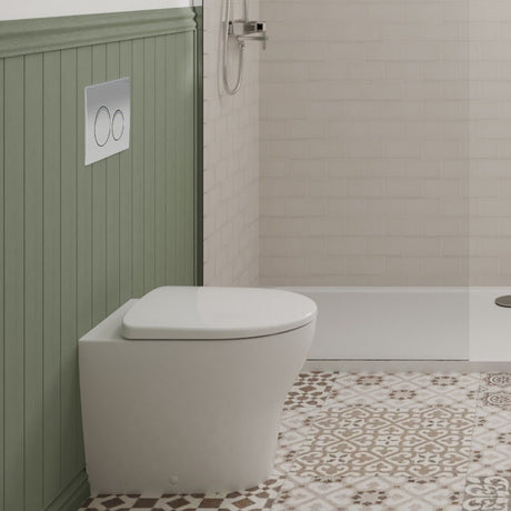 Geberit Back to Wall 4 - in - 1 Cistern Flush Plate Selnova Rimless Pan & Soft Close Seat Pack - 118.356.21.1 - TAP 'N' SHOWER