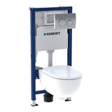 Geberit Wall Hung 4 - in - 1 Frame Flush Plate Selnova Rimless Pan & Soft Close Seat Pack - 118.357.21.1 - DISCONTINUED USE NEW CODE 118.362.21.2 - TAP 'N' SHOWER