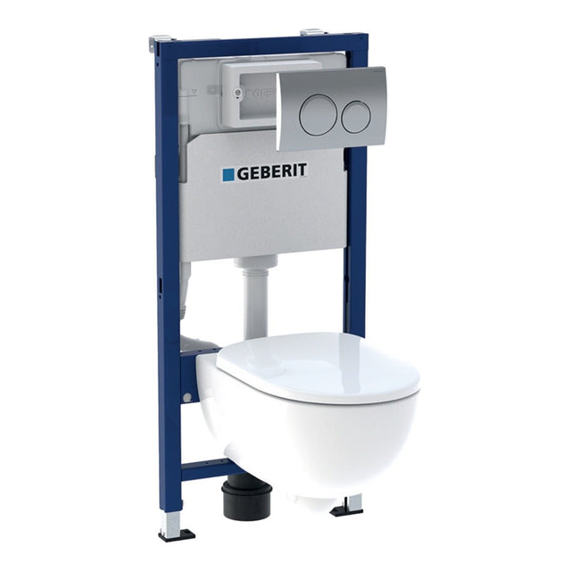 Geberit Wall Hung 4 - in - 1 Frame Flush Plate Selnova Rimless Pan & Soft Close Seat Pack - 118.357.21.1 - DISCONTINUED USE NEW CODE 118.362.21.2 - TAP 'N' SHOWER
